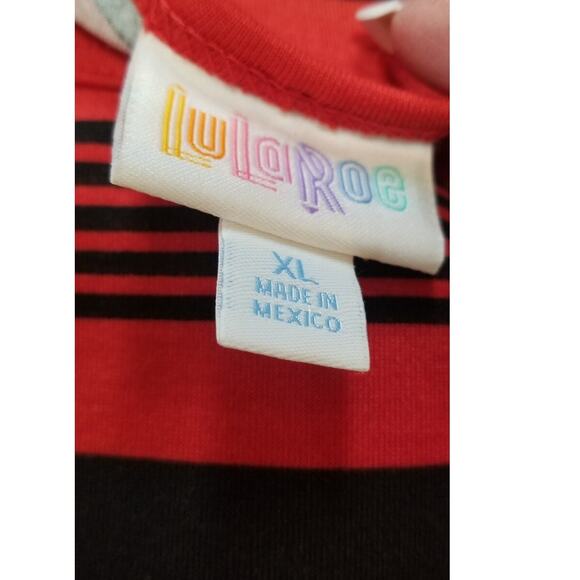 NWT's LuLaRoe Black & Red Striped "Summer" Career Casual Tank Sun Dress Size XL - Picture 5 of 7